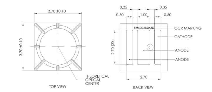 Mechanical Drawing - Lumileds LUXEON Automotive High Power Infrared LEDs